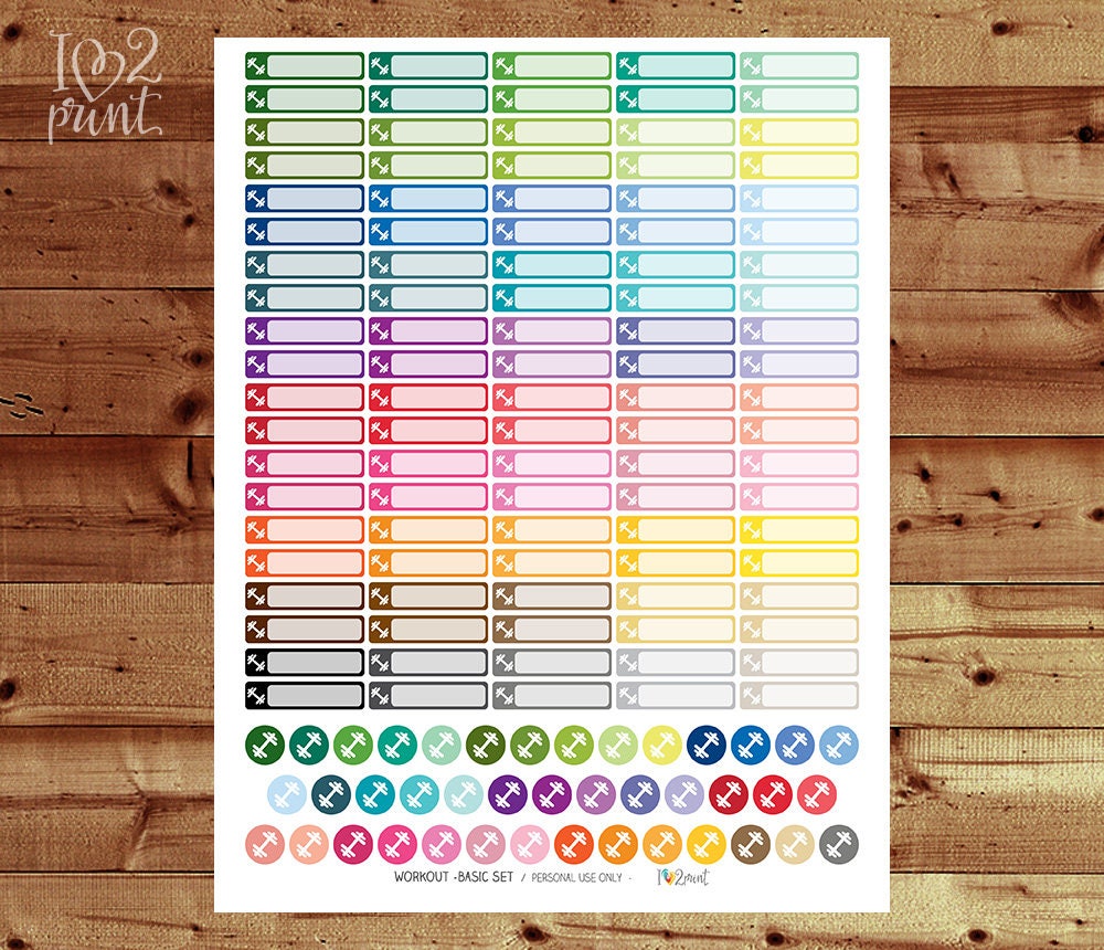 Workout Reminders Printable Planner Stickers Erin Condren Etsy