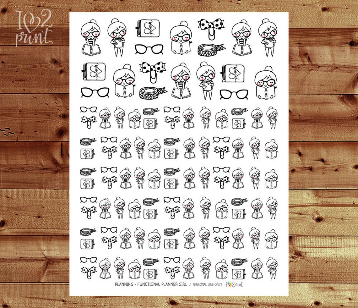 Planner Girl Planning Printable Planner Stickers Erin - Etsy