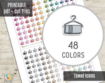 Change Towels Icon Planner Stickers, Towel Tiny Icon Printable Stickers, Mini Icons, Printable Planner Stickers - CUT FILES