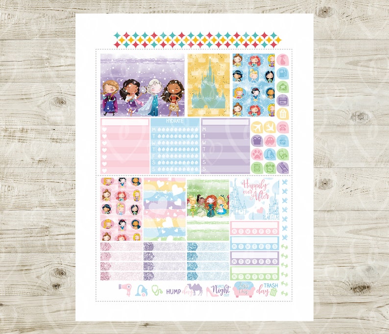 Disney Princess Weekly Printable Planner Stickers Happy Etsy