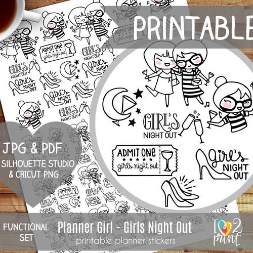 Planner Girl Baking Printable Planner Stickers Character | Etsy