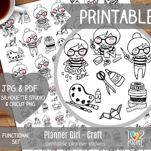 Planner Girl Craft Printable Planner Stickers Erin Condren - Etsy