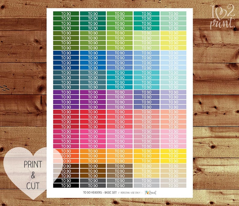 To Do Headers Printable Planner Stickers Erin Condren Planner Etsy
