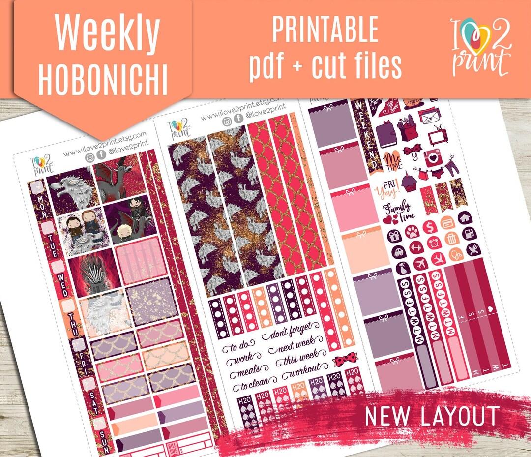 Got Inspired Hobonichi Weeks Weekly Printable Planner Stickers Set2 ...