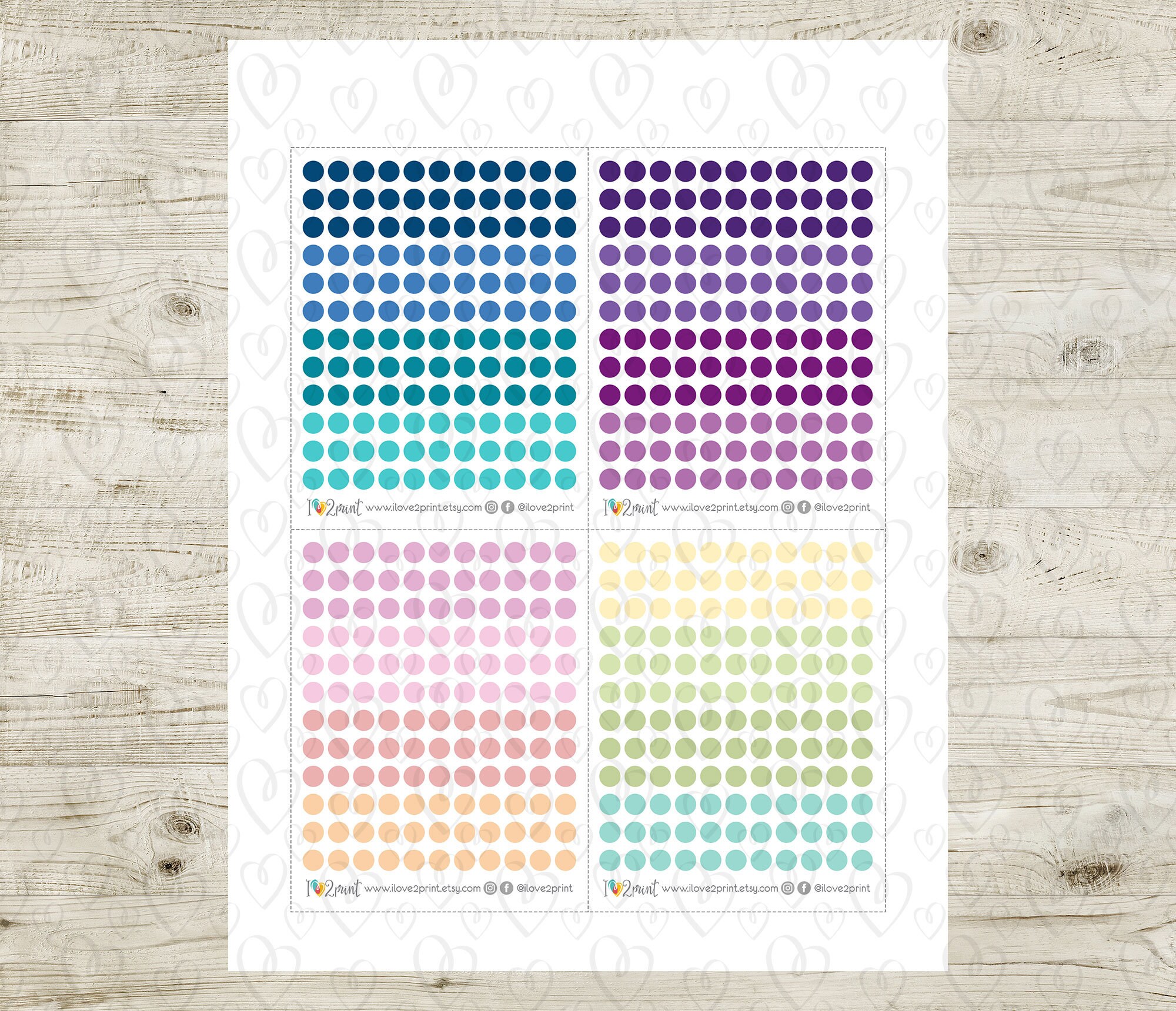 Micro Dot Planner Stickers Tiny Dot Circles Printable - Etsy