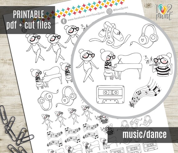 planner girl music dance planner stickers printable printable etsy ireland
