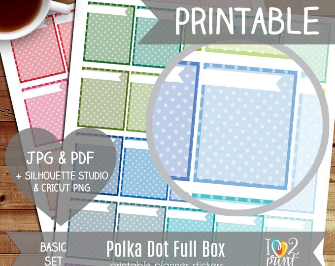 Polka Dot Full Box Printable Planner Stickers Erin Condren - Etsy