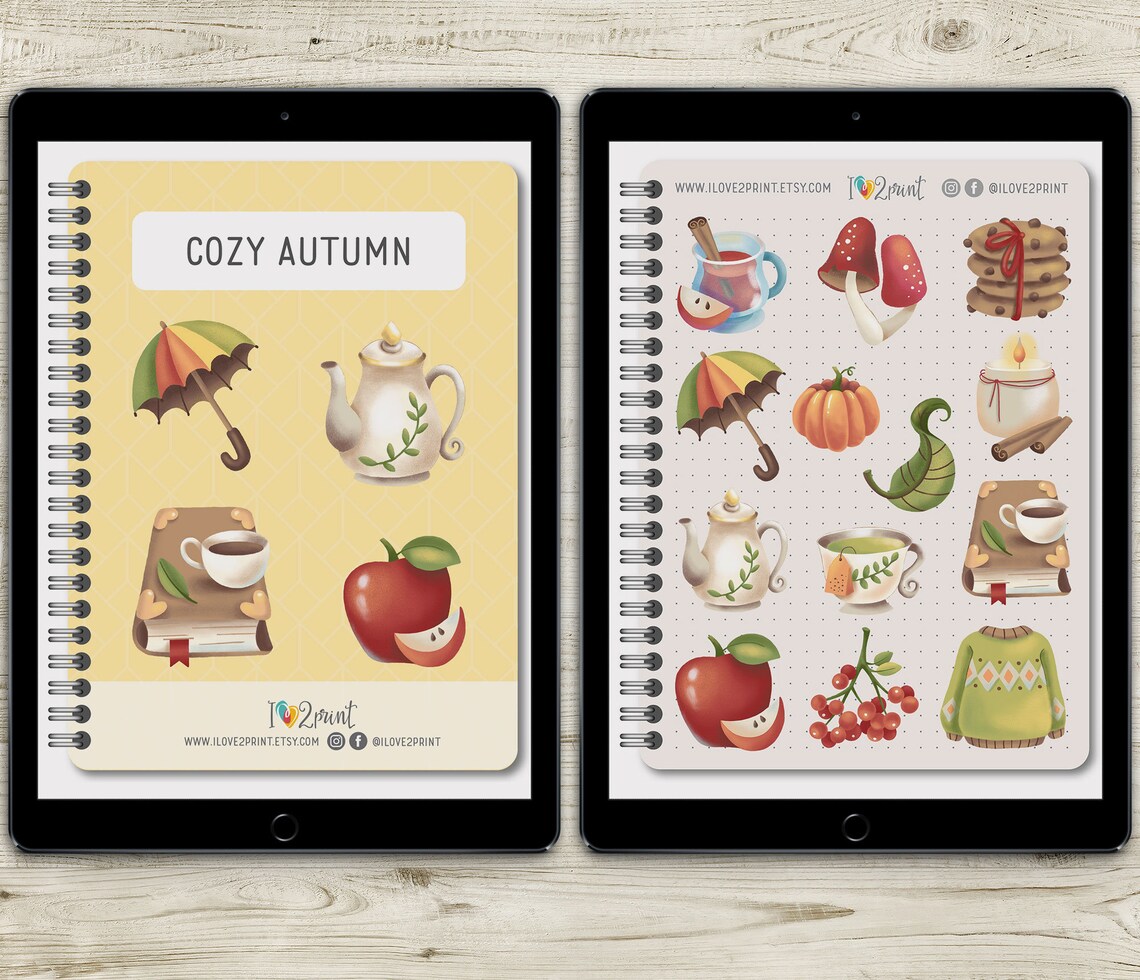 Autumn Goodnotes Stickers Fall Sticker Book Digital Etsy