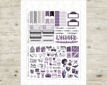 Birthday Weekly Sticker Kit / Over the Hill Planner Stickers/ Goth