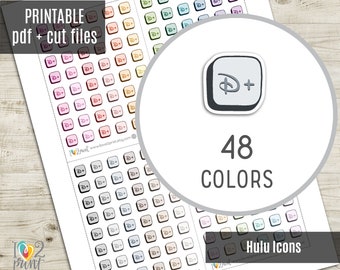 TV Show Little Icon Planner Stickers, Streaming Tiny Icon Printable Stickers, Mini Icons, Printable Planner Stickers - CUT FILES