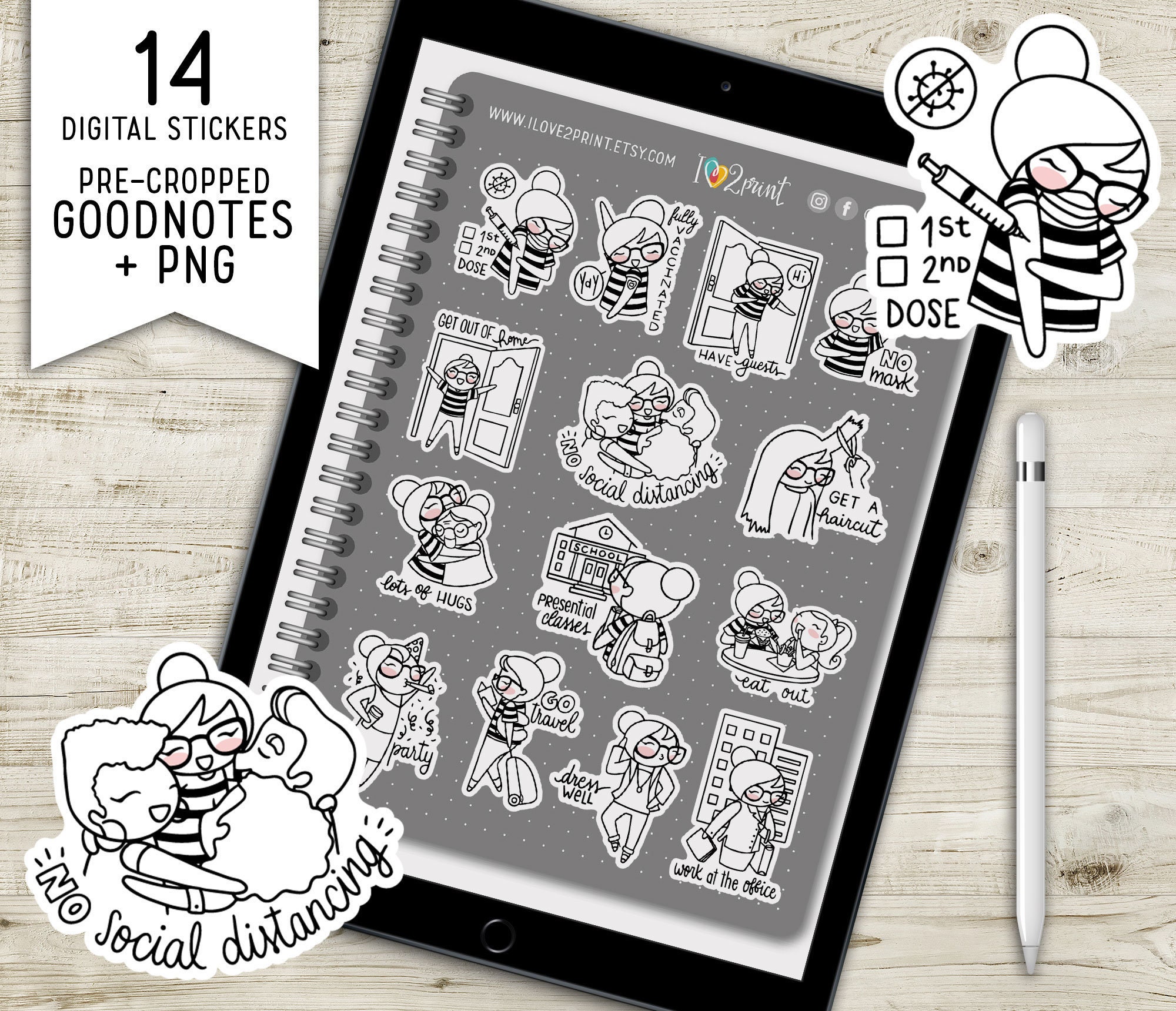 Elena Postcovid Bucket List Goodnotes Stickers Digital Etsy