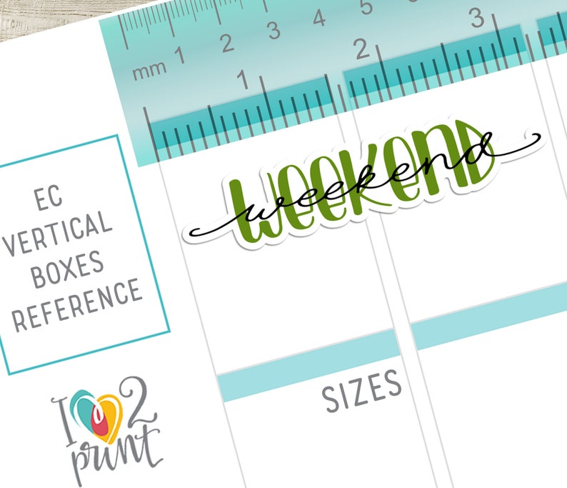 Hand Lettered Weekend Banner Printable Stickers, Erin Condren Planner Stickers, Vertical Planner Stickers, Weekend Stickers CUT FILES image 2