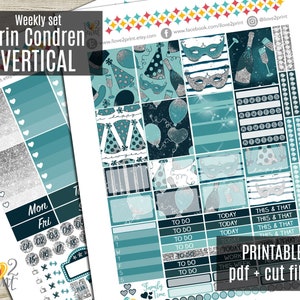 Happy New Year Weekly Printable Planner Stickers Erin Condren | Etsy