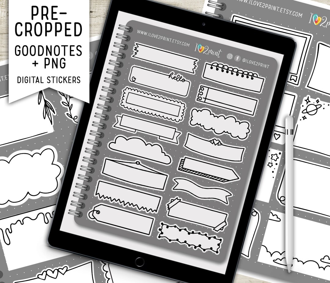 Doodle Notes Goodnotes Stickers, Sticker Book, Digital Stickers, Pre