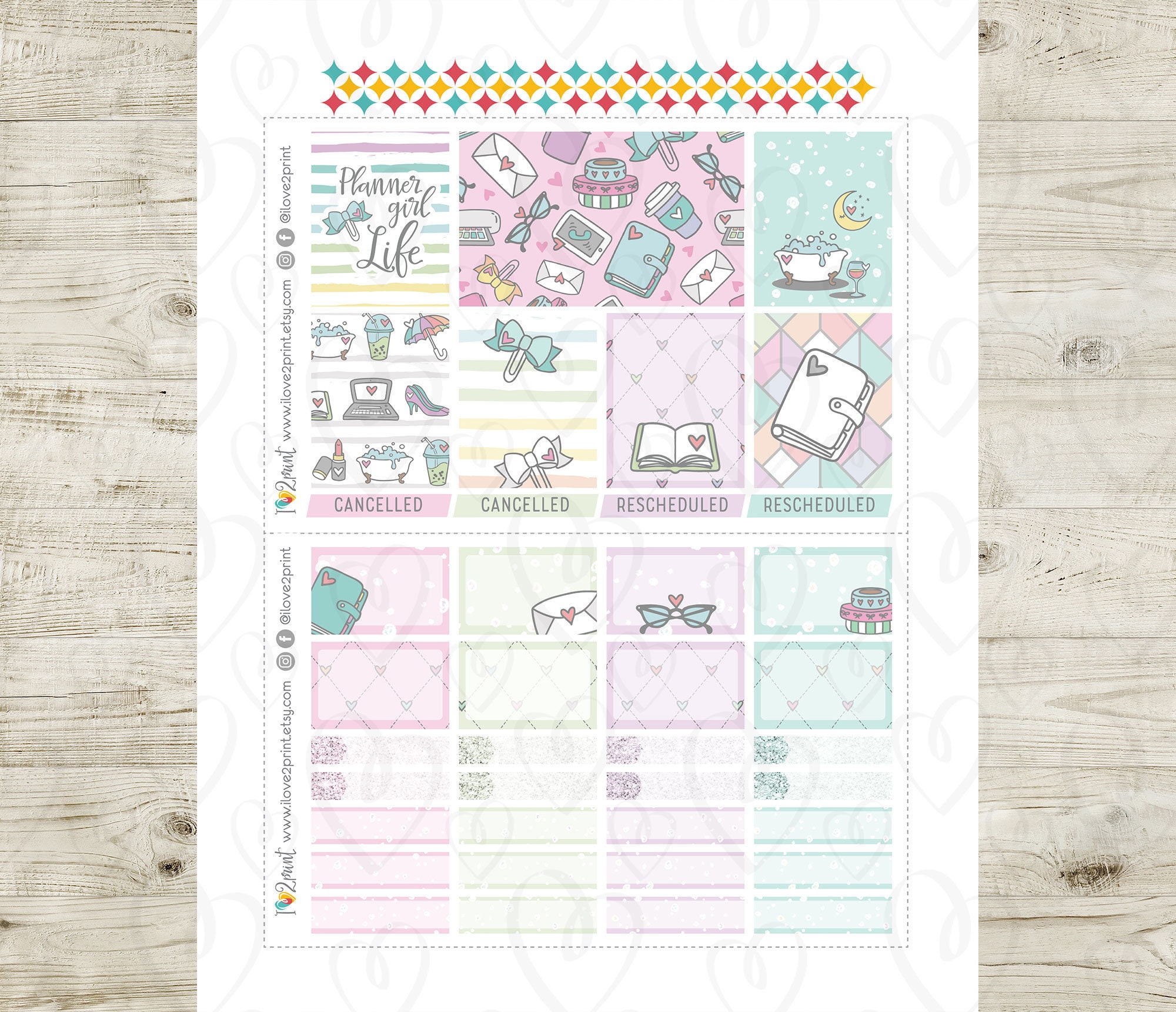 Vertical ECLP Weekly Printable Planner Stickers PLANNER LIFE | Etsy