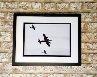 Lancaster bommenwerper, Battle of Britain Memorial Flight, World War 2 Vliegtuig, Spitfire in vlucht