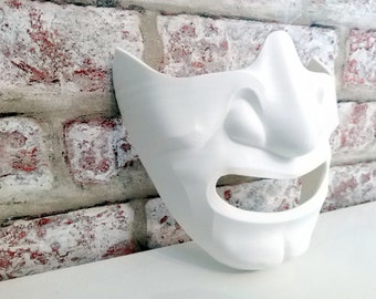Samurai Face Mask, Cosplay,  Menpo Japanese Mask, Masquerade Ball, Shinobi mask, 3D printed cosplay