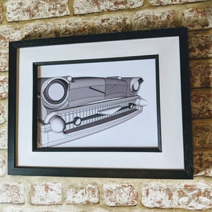 Chevy Belair wall artwork , 3d render print , classic American car decor
