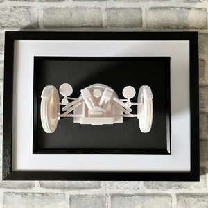 Morgan 5 speed wall decor, car artwork, 3D printed sculpture, garage decoration, Three wheeler