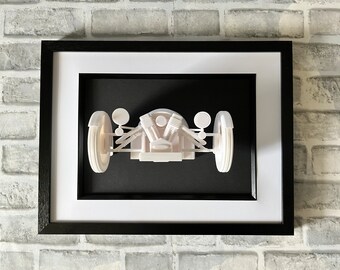 Morgan 5 speed wall decor, car artwork, 3D printed sculpture, garage decoration, Three wheeler