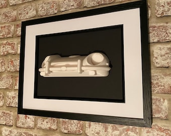 Jaguar E-Type 3D Sculpture: Framed Car Wall Decor
