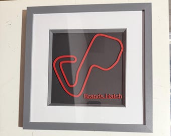 Brands Hatch Racing Circuit Wall decor, Garage art, car artwork, 3D sculpture
