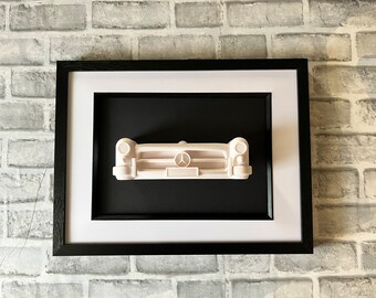 Mercedes 190sl wall art, garage decor, classic car sculpture, car artwork