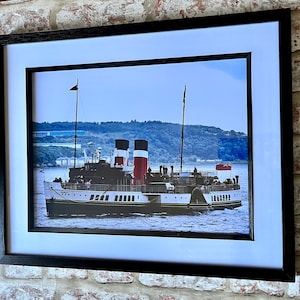 Waverley Paddle Steamer Framed Print, The waverley on the Clyde, Doon the water, A4 or A3 Framed Print