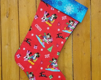 Disney Mickey & Minnie Mouse Quilted Christmas Stocking