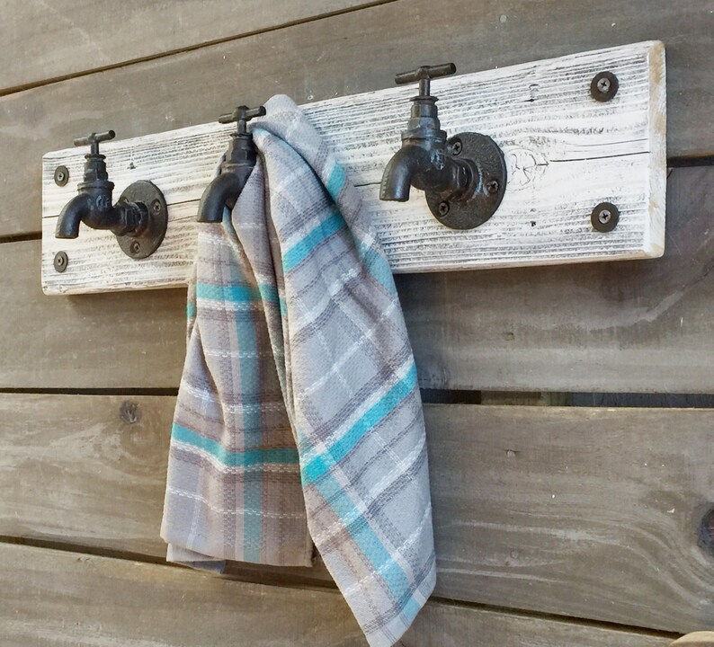 Water Faucet Wall Hooks Rustic Farmhouse Or Urban Industrial Etsy
