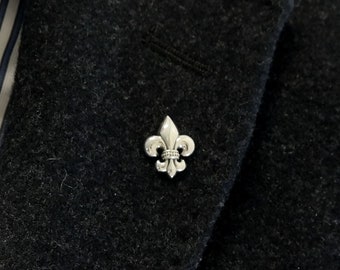 Fleur de Lis Pin, Lys héraldique, Épinglette Français, Fleur de Lis Pin, Sterling Silver 925, Medieval Pin, Fleur de Lis Jewelry, Scout Pins