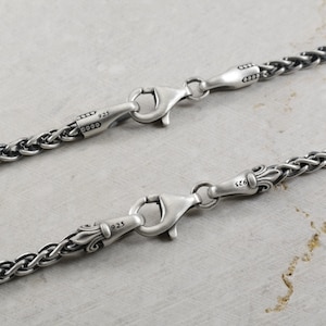 4 mm tarwe gevlochten nekketting, fleur de lis, Italië beste ketting met gesp, heren dames uniseks 2 mm 3 mm zilver 925 herenketting, cadeau voor hem haar