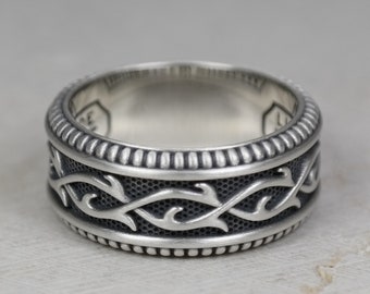 Bague en épine celtique, argent sterling, ensembles d'alliances homme femme, motif de tatouage, bijoux de couple, bague de mariage, bague Hochzeitsring, cadeau