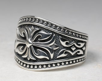 Spartas King Band, Sparta, Knight, Sterling, Silver, 925, Traveler, Cross, Unisex, Anillo de caballero, Bague chevalier, Anel cavaleiro