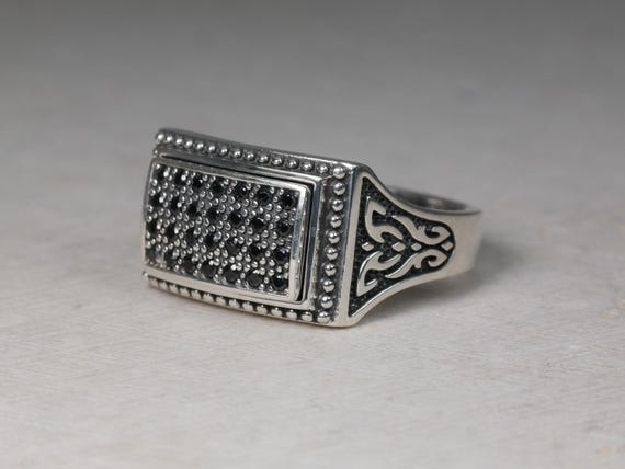 Chevalier Ring, Man Statement Ring, Medieval Man Ring, Gothic Ring, Man Signet Ring, Square Man Ring, Silver Man Ring, Sterling Signet Ring