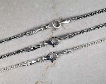2,5mm Snake Chain, Sterling Silver Chain, 925 Sterling Silver, All Lengths, Snake Chain, Franco Chain, Men silver Jewelry,  Gift for Him
