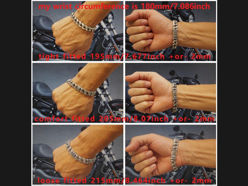 Byzantine Bracelet, Man Silver Bracelet, Gothic Bracelet, Men's Chain Bracelets, Biker Bracelet, Heavy Man Bracelet, Men Link Bracelet, image 8