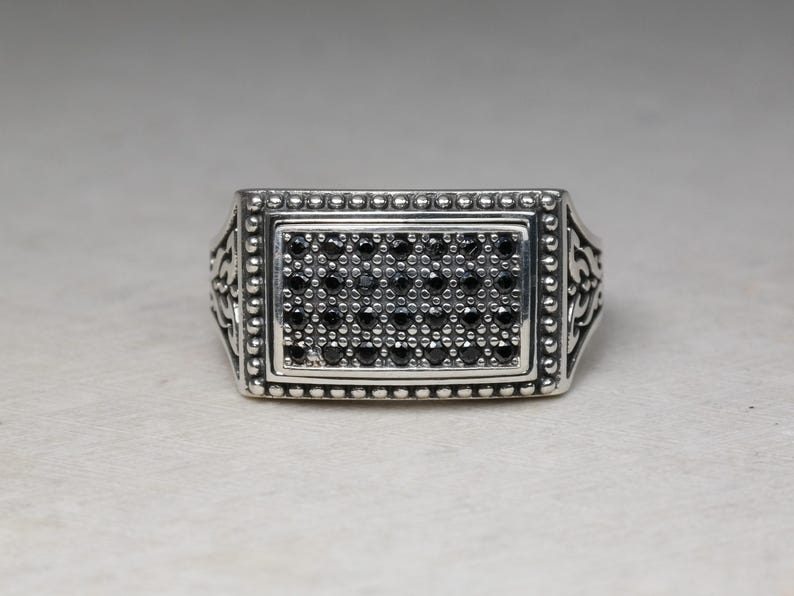 Chevalier Ring, Man Statement Ring, Medieval Man Ring, Gothic Ring, Man Signet Ring, Square Man Ring, Silver Man Ring, Sterling Signet Ring image 2