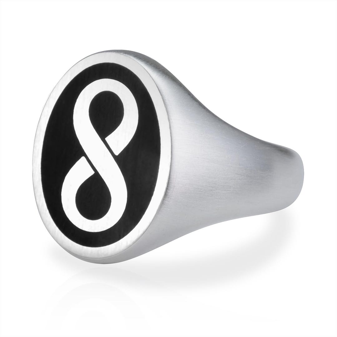 Custom Made 8 Ring, Infinity Men Ring, Sterling Silver Man, Oval Signet ...