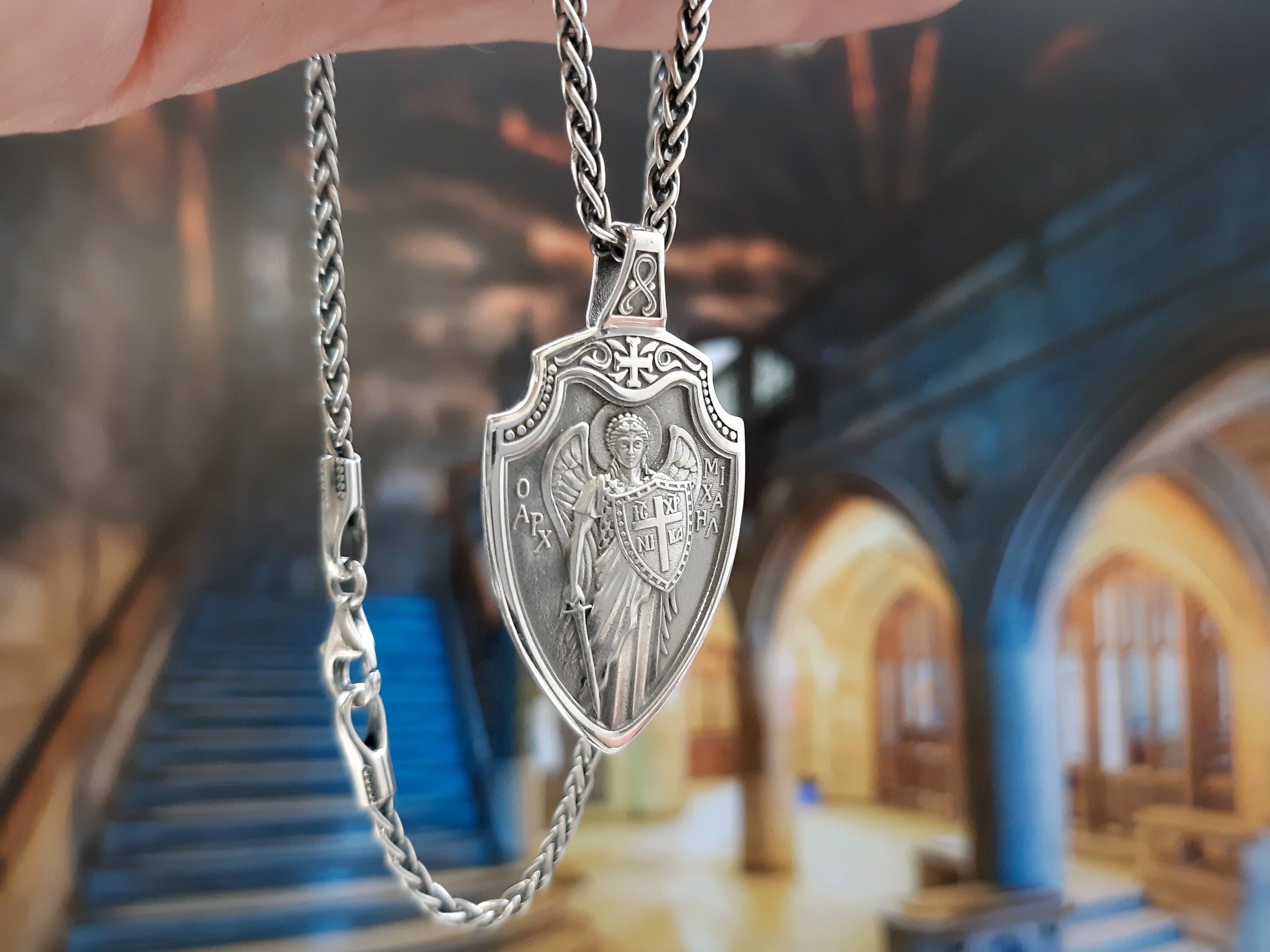 Buy FLYUN St Michael Necklace For Men, Seal of The 7 Archangels Pendant  Protect Necklace Stainless Steel Mens Spiritual Talisman Protection Amulet  Healing Jewelry Saint Michael Pendants Online at desertcartINDIA