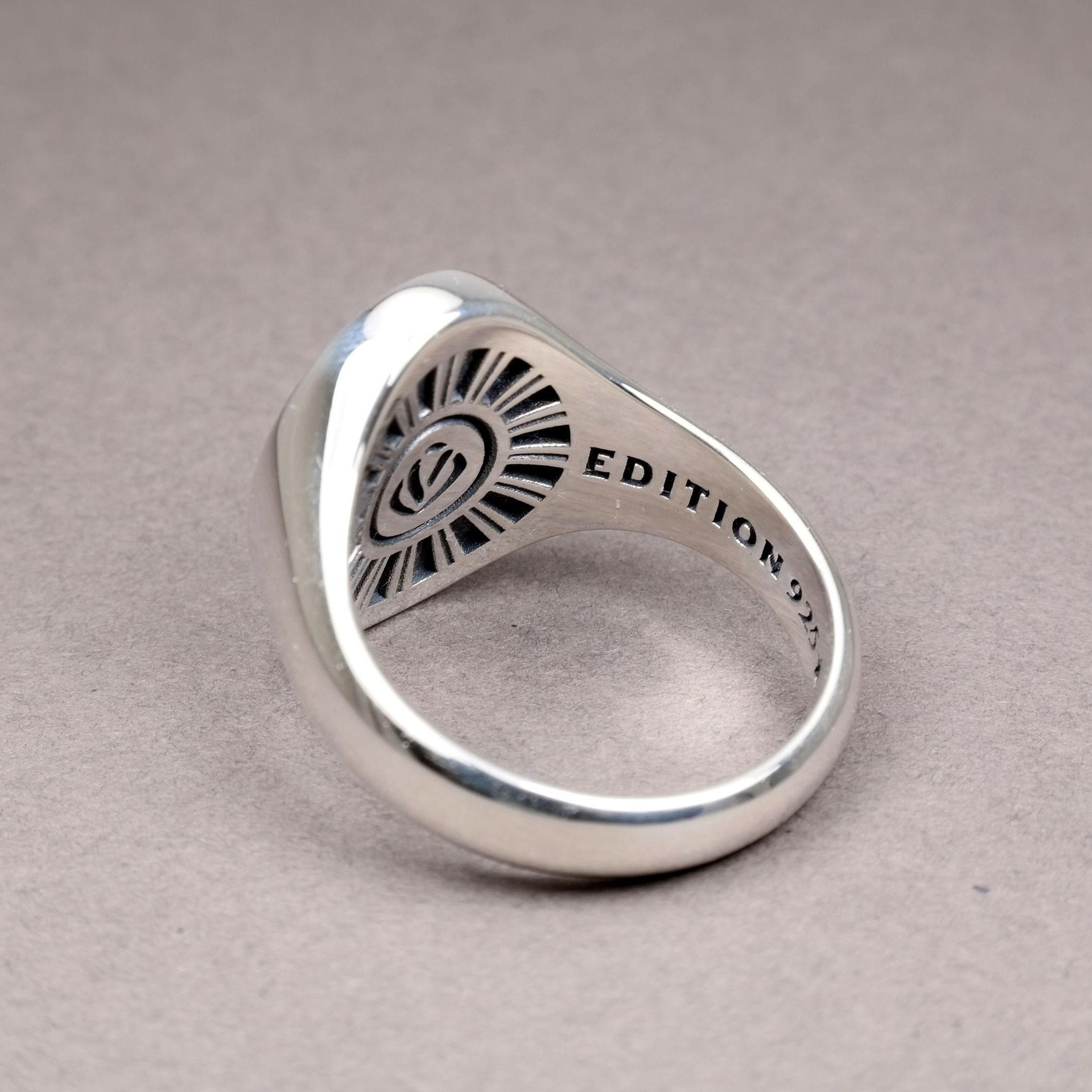 Custom Made 1 Ring, #1 Signet Ring, Sterling Silver 925, Oval Number ...