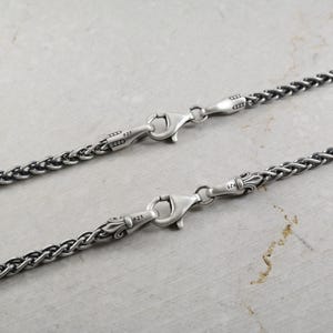 3,5 mm geflochtene Ketten im Weizen-Stil für Anhänger in verschiedenen Größen, 925 Sterling Silber, alle Längen Silberkette, Mann Kette, Geschenk für ihn
