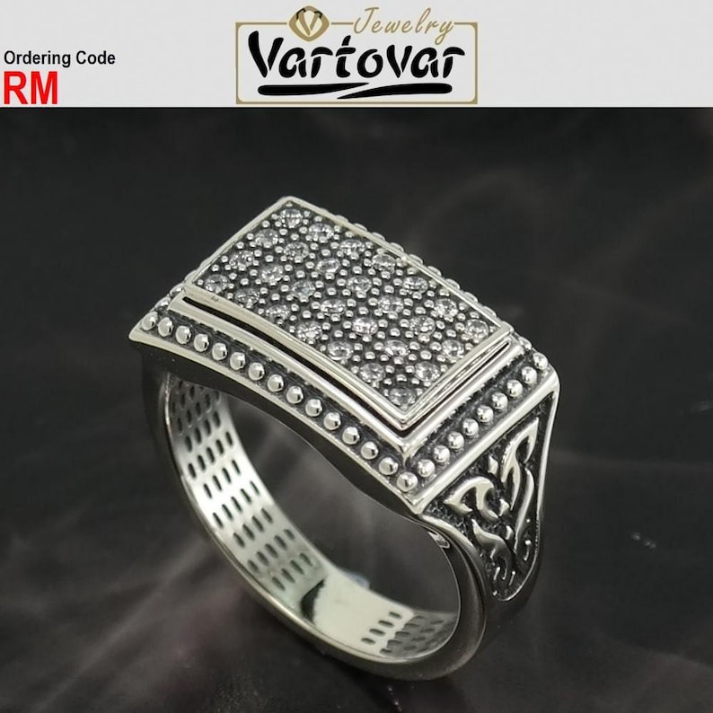 Chevalier Ring, Man Statement Ring, Medieval Man Ring, Gothic Ring, Man Signet Ring, Square Man Ring, Silver Man Ring, Sterling Signet Ring image 5