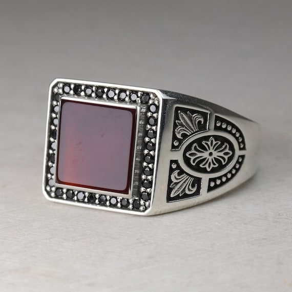 Square stone ring sale design for man