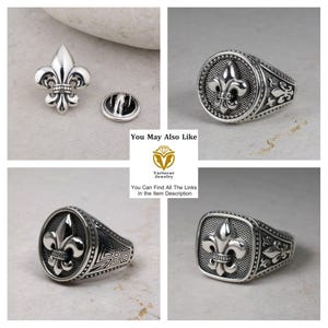 Shield Pendant, Fleur De Lis Charm, Knight Jewelry, Medieval Charm, Men Pendant, Silver Men Pendant, Silver 925 pendant, Unique Design image 8