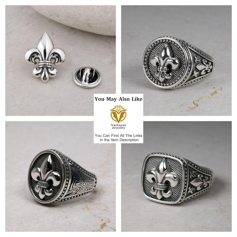 Shield Pendant, Fleur De Lis Charm, Knight Jewelry, Medieval Charm, Men Pendant, Silver Men Pendant, Silver 925 pendant, Unique Design image 8