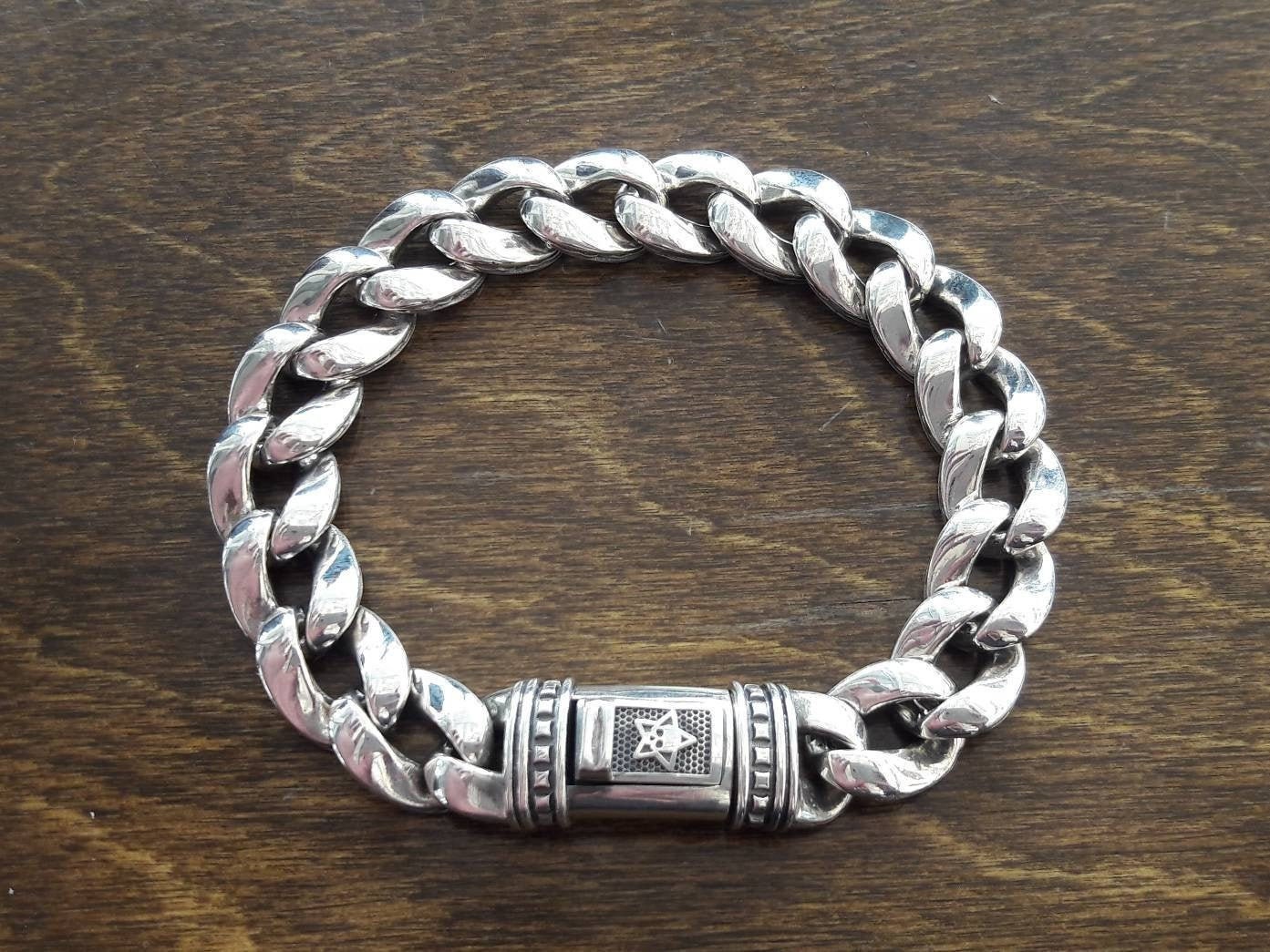 Sterling Silver Celtic Link Chain Bracelet for Men - Heavy Sterling Silver Celtic Link Chain Bracelet for Men - Heavy
