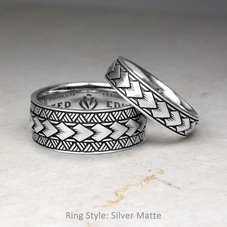 Samoan Ring With Arrow Pattern Hawaiian Wedding Band Polynesian Tattoo ...