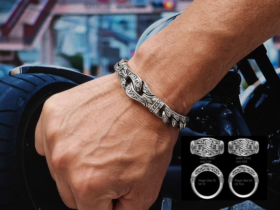 Gentlemans vintage sterling silver double-braided bracelet. - Ruby Lane