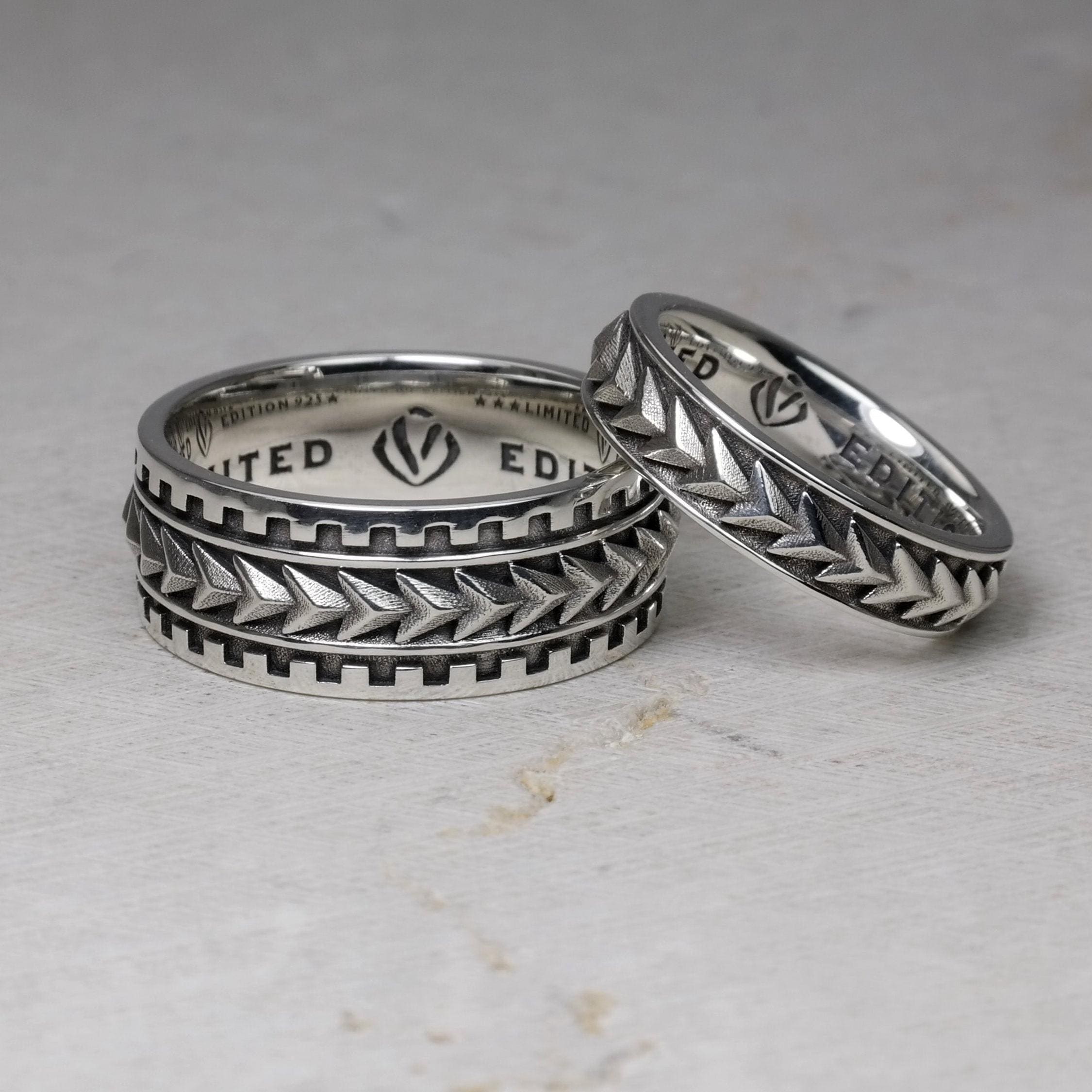 Triangle Samoan Arrow Band Ring, Unisex Wedding Maori Polynesian ...